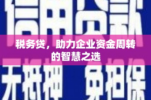 本溪税务贷，助力企业资金周转的智慧之选