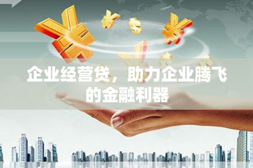 本溪企业经营贷，助力企业腾飞的金融利器