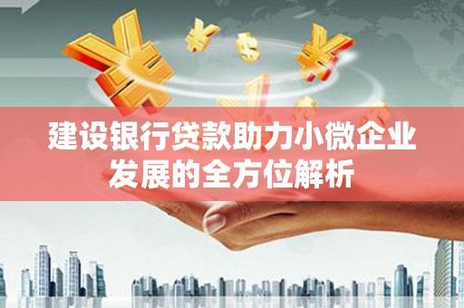 本溪建设银行贷款助力小微企业发展的全方位解析
